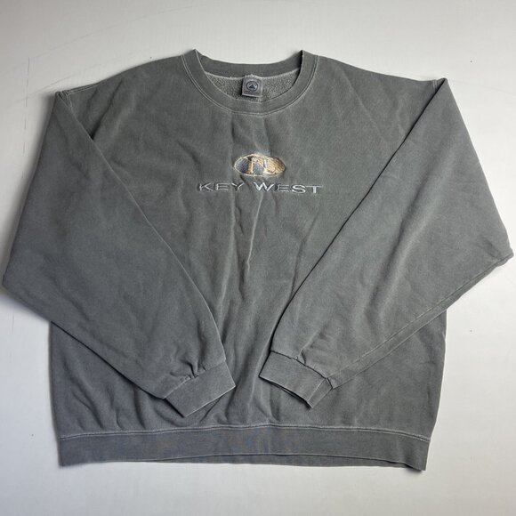 VTG USA MADE Key West Florida Graphic embroidered Crewneck Sweatshirt Men's XL - Picture 1 of 11